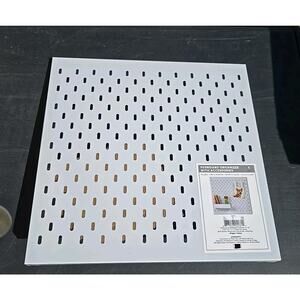 13025 White Pegboard Organizer with Accessories 12x12 2 clamps 1 Mini Metal Hold
